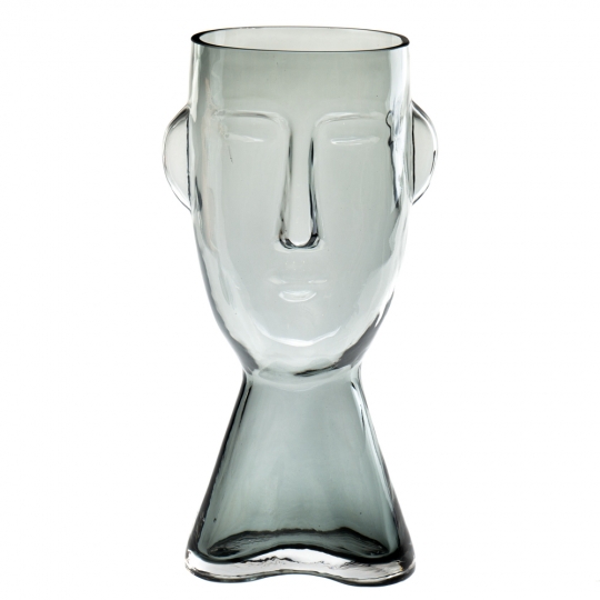 Скляна ваза "Нарис", сіра 31 см. (8605-009)