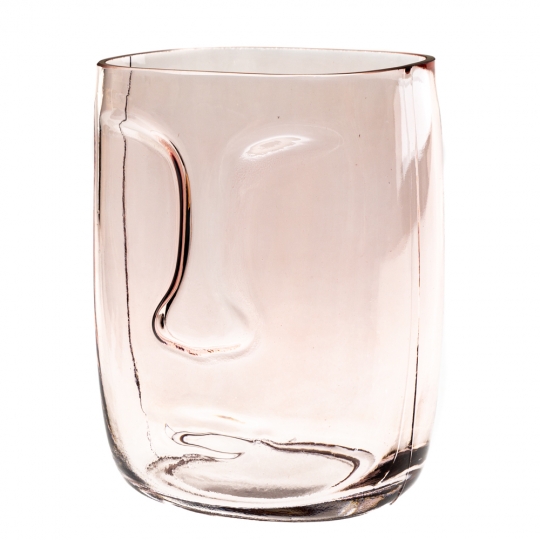 Скляна ваза "Силует", рожева 17 см. (8605-013)