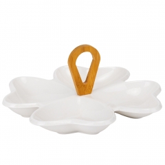 УЦІНКА Набір піал на бамбуковій підставці "Світлі серця", 27 см (Тріщина) (00BR-9184-018)