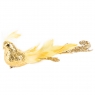 Новорічна іграшка "Райська пташка" жовта (6018-014)