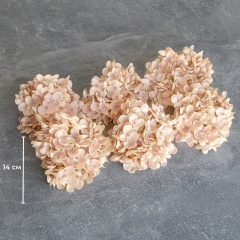 Головка гортензии мелкоцветная, светло-бежевая, 14 см (9222-010)