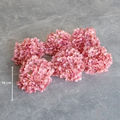 Головка гортензии мелкоцветная, розовая, 14 см (9222-012)