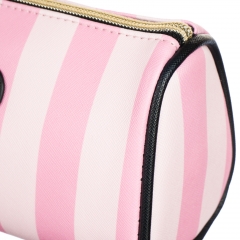 Косметичка розовая "Полоски" (20*12*7) (004LL)