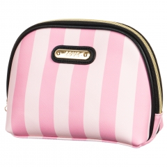 Косметичка розовая "Полоски" (20*15*6) (005LL)
