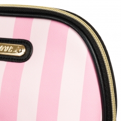 Косметичка розовая "Полоски" (20*15*6) (005LL)