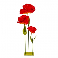 Большие ростовые декоративные цветы на стойке, красные, 155 см (2030-005)