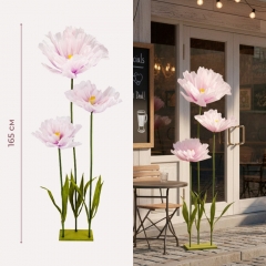 Большие ростовые декоративные цветы на стойке, лиловые, 165 см (2030-008)