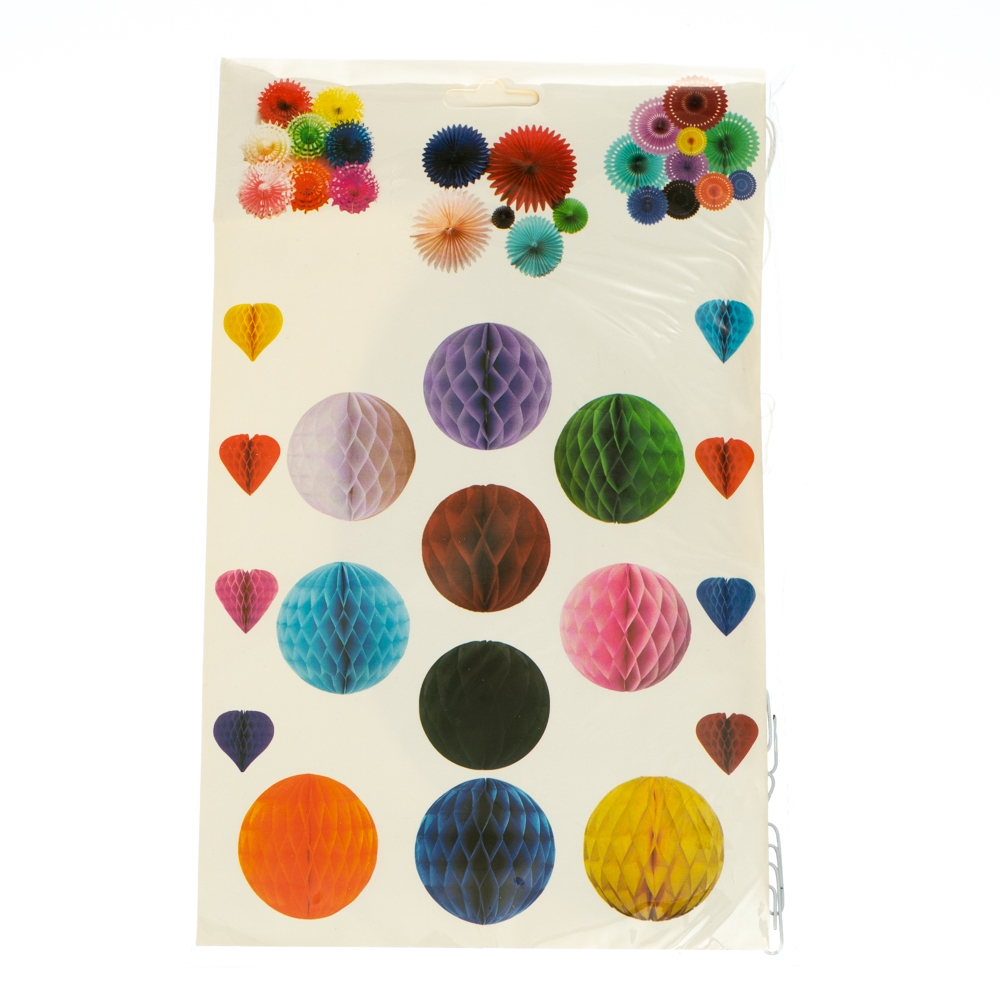 Набор из 3 единиц. Набор из 6 бумажных шаров "Микс", рандомный выбор дизайна (8705-008), Бумага, Elisey