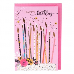 Вітальна листівка з конвертом до Дня Народження "Свічки" (3000-019)