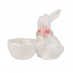 Подставка под яйцо "Белый кролик", белая, 8,5 см (5009-015)