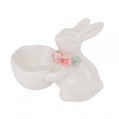 Подставка под яйцо "Белый кролик", белая, 8,5 см (5009-015)