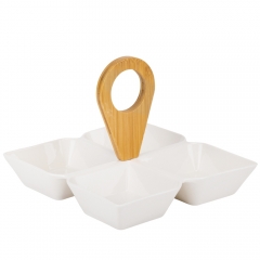 Набір піал на бамбуковій підставці "Геометрія", 20 см (9184-016)