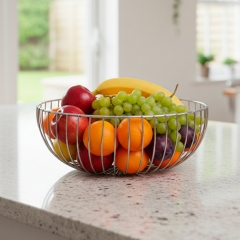 Фруктівниця металева "Грація", срібна, 26*10 см (4012-008)