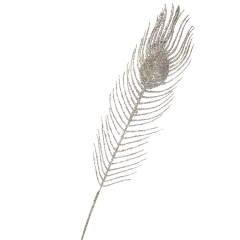 Декоративная ветка "Перо павлина серебро" (8002-016)