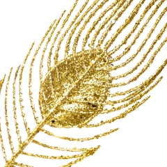 Декоративная ветка "Перо павлина золотое" (8002-017)