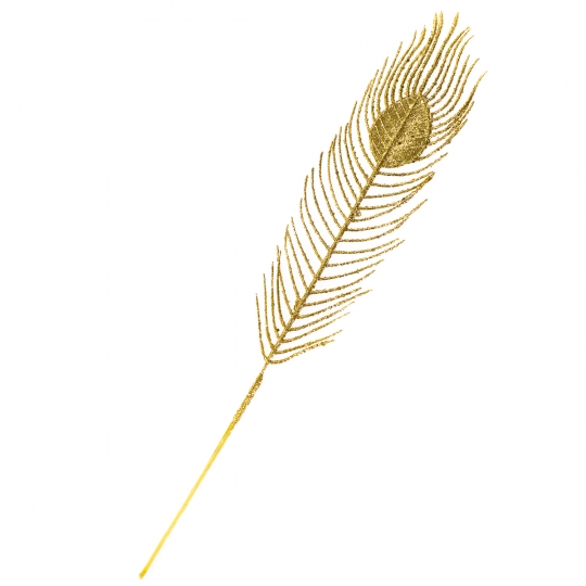 Декоративна гілка "Перо павича золоте" (8002-017)