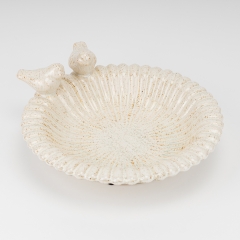 Керамическое блюдо "Птички", кремовое, 25 см (4011-003)