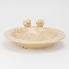 Керамическое блюдо "Птички", кремовое, 27 см (4011-007)