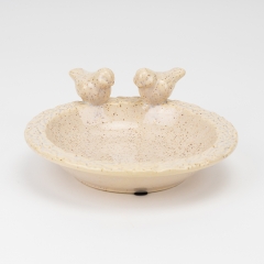 Керамическое блюдо "Птички", кремовое, 23 см (4011-008)