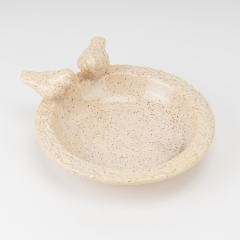 Керамическое блюдо "Птички", кремовое, 23 см (4011-008)