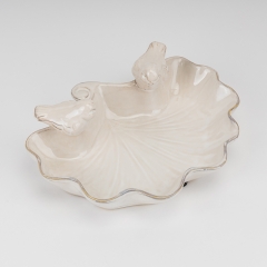 Керамическое блюдо "Птички", перламутровое, 22 см (4011-011)