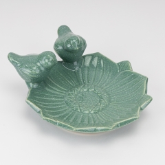 Керамическое блюдо "Птички", зеленое, 21 см (4011-013)