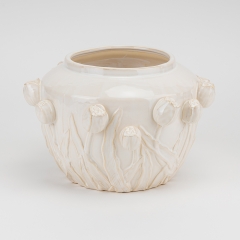 Ваза "Цветущий сад", кремовая, 19 см (4011-026)