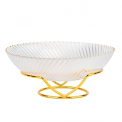 Салатниця на металевій підставці "Золота хвиля", 27,5 см (9219-040)