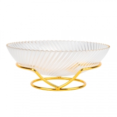 Салатниця на металевій підставці "Золота хвиля", 24 см (9219-041)