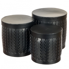 Набор коробок "Zigzag" (цилиндр,  черный цвет) шт. (0099JA-D)