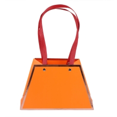 Коробка для цветов "Сумочка" 211310, оранжевая (8916-009-3)
