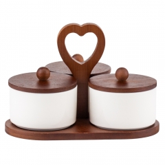 УЦІНКА Набір ємностей для зберігання з бамбуковою кришкою "Тріо гармонії", 21*20,5 см (Дефект дерева) (00BR-9198-028)