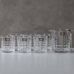УЦІНКА Набір із 6 склянок та відерця для льоду, 900 мл (Бульбашки на 5 стаканах та дефект на графіні) (00BR-BT036A/L7)