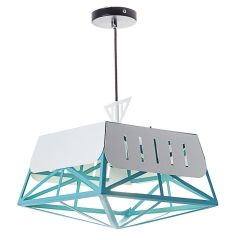 Люстра-подвес бело-голубая с геометрическими конструкциями (NI005/blue) (NI005/blue)