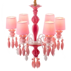Люстра подвесная розовая на 6 ламп (BL001/6pink) (BL001/6pink)