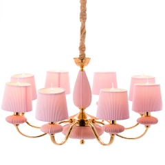 Люстра подвесная светло-розовая на 6 ламп (BL002/6pink) (BL002/6pink)