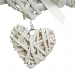 Венок подвесной из лозы "Сердечный тандем" 25*24 см (5002-024)