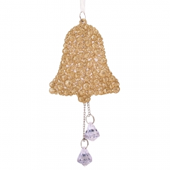 Елочная игрушка "Золотые колокольчики", 9,5 см (6027-022)