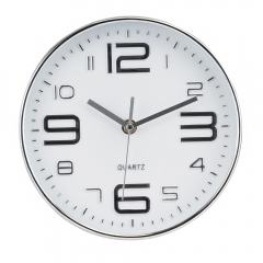 Часы "Гранит", бело-серебристые, 20 см (2016-005)