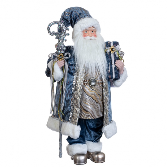 Фігурка «Санта з посохом» у синьому (6011-003)