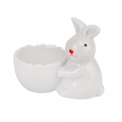 Подставка под яйцо "Милый кролик", белая, 7 см (00BR-5009-040)