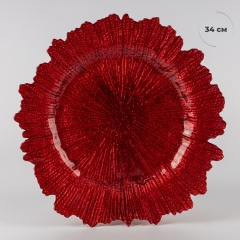Тарілка "Світанок", червона, 34 см (9251-003)