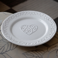 УЦІНКА Тарілка 24,5 см "Серця" (Дефект заливки кераміки,тріщини) (00BR-011AS)