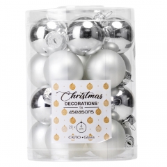 Набор елочных шаров "Очаровательный сезон" (4см * 20 шт, серебряный микс) (6024-003)