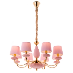 Люстра подвесная светло-розовая на 8 ламп (BL002/8pink) (BL002/8pink)