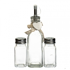 УЦІНКА Набір для спецій "Серця" (3 предмета) (Плями плісняви на тканині,сірувата,дефект дози,невеликі потертості та подряпини) (012AW-3)