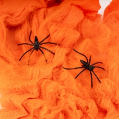Декор на Хеллоуин "Оранжевая паутина с пауками", 20 г (9242-001)