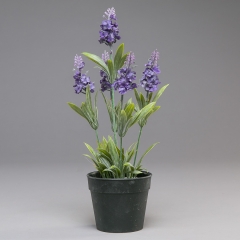 Горщик із штучними квітами, фіолетові, 30 см, пластик (023FW)