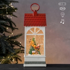 Новорічний ліхтар з підсвіткою та музикою "Різдвяний будиночок", 31,5 см (9240-007)