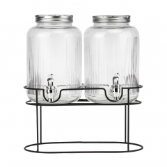 Набір з 2 лимонадниць з краном на металевій підставці "Живильна прохолода", 3,8 л (9227-005)